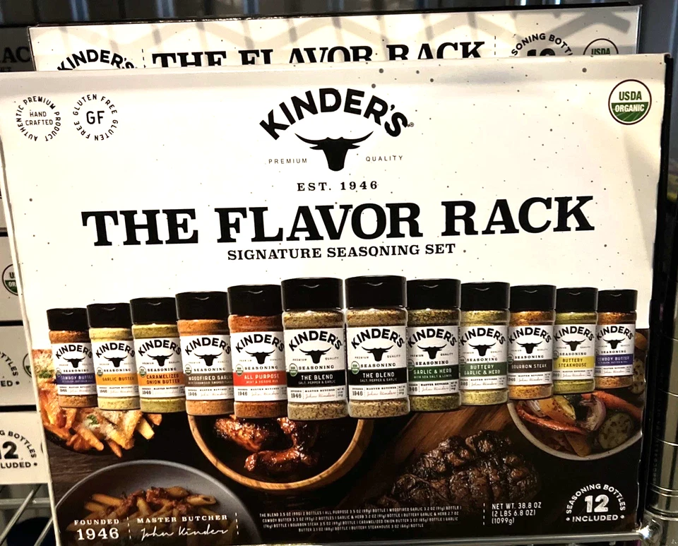Kinder’s The Flavor Rack Signature Seasoning Gift Set 12 Bottles Holiday 7/2027 - Image 2 of 4