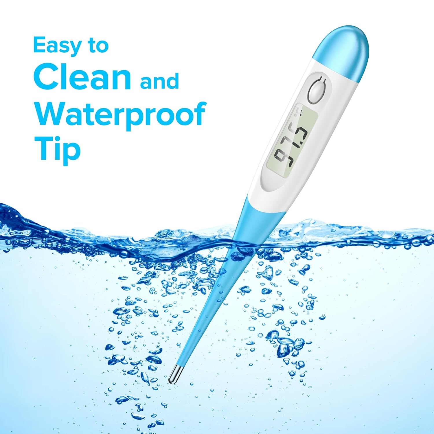 Thermometer for Adults and Kids with 8 Seconds Fast Accurate Light Blue 