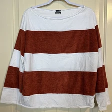 Urban Outfitters Out From Under Long Sleeve striped boxy oversized shirt Sz S