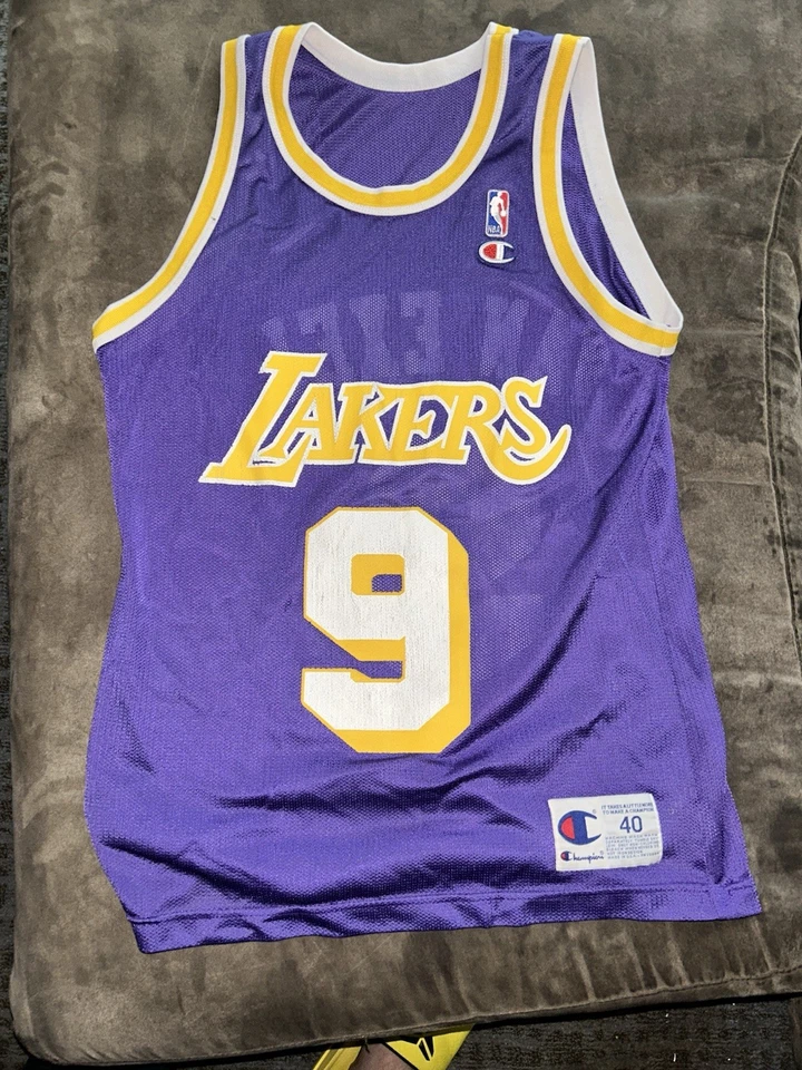 Vintage 90s Nick Van Exel Los Angeles Lakers NBA Champion Jersey Size 40/M Rare - Image 2 of 3