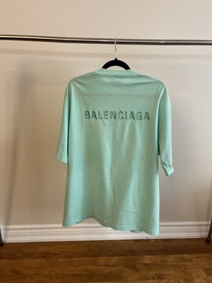 Balenciaga Mint (light teal) Colored embroidered t-shirt Unisex