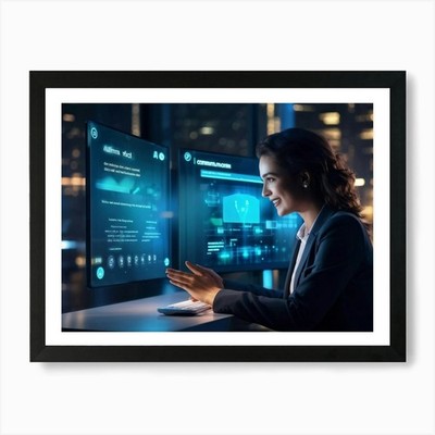 Ai Chatbot Interface Displaying A C Gerahmtes Wandbild Poster Leinwanddruck Bild