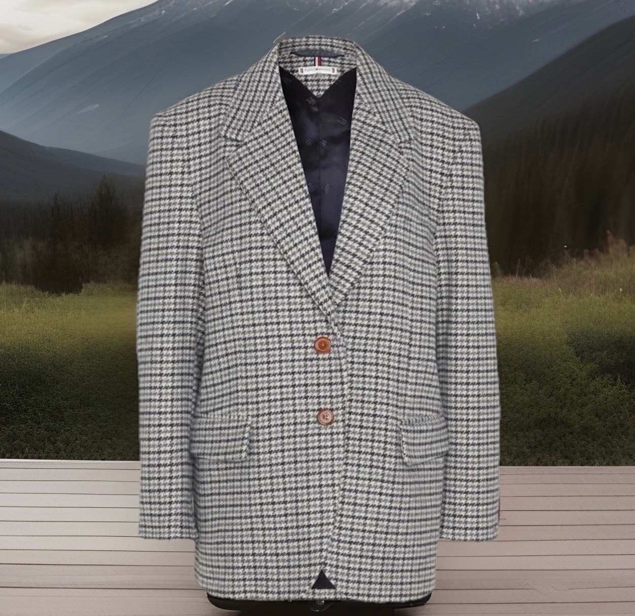 Tommy Hilfiger Women’s Wool Blend Check Blazer Size Med/Large BNWT RRP £400 image 2