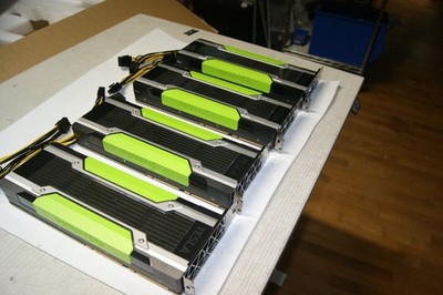LOT 4 Nvidia Tesla P100 16GB PCIe Graphics Accelerator HBM2 GPU AI with cables!