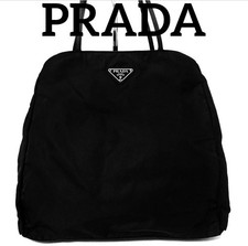 DDP PRADA Black Nylon Shoulder bag Logo Tote Bag  Free Shipping  Tax Included