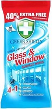 Image of Green Shield Glass and Window Surface Wipes 4 Packs of 70 = 280 Wipes