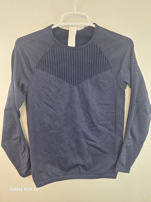 Fabletics Sync Seamless L/S Top Washed Deep Navy Medium NWT $59.95