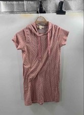 Michael Kors Womens Pink Signature Print Short Sleeve Hoodie Dress Size XS