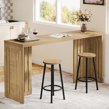 Industrial Bar Table, 63'' Rectangular Counter Height Pub Table for Kitchen,Pub