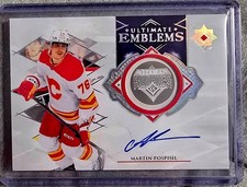2023-24 Ultimate Collection Martin Pospisil Flames Emblems Platinum Auto -H