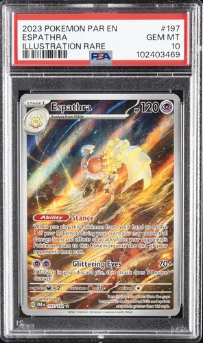 2023 POKEMON PAR EN-PARADOX RIFT ILLUSTRATION RARE #197 ESPATHRA PSA 10