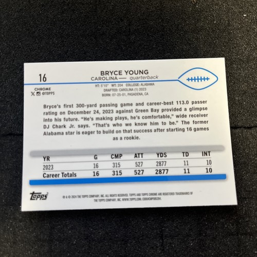 2024 Topps Chrome Bryce Young Negative Refractor #16 - Picture 2 of 2