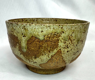 Japanese Studio Pottery Tea Bowl Chawan Eiko Signed Shigaraki Style