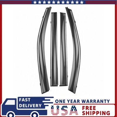 For 2014-2019 Toyota Highlander Chrome Trim  Window Visor Vent Sun Rain Guards