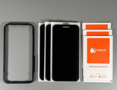 Screen Protectors for iPhone 14 Pro Max - 3 Pack Privacy Glass w/ Frame | FUNCAT