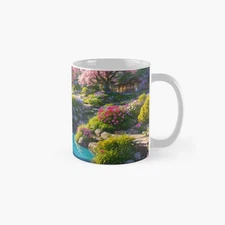 2025 Year Text Calendar (Flowers and Bridge) Classic Mug , Gift For Family
