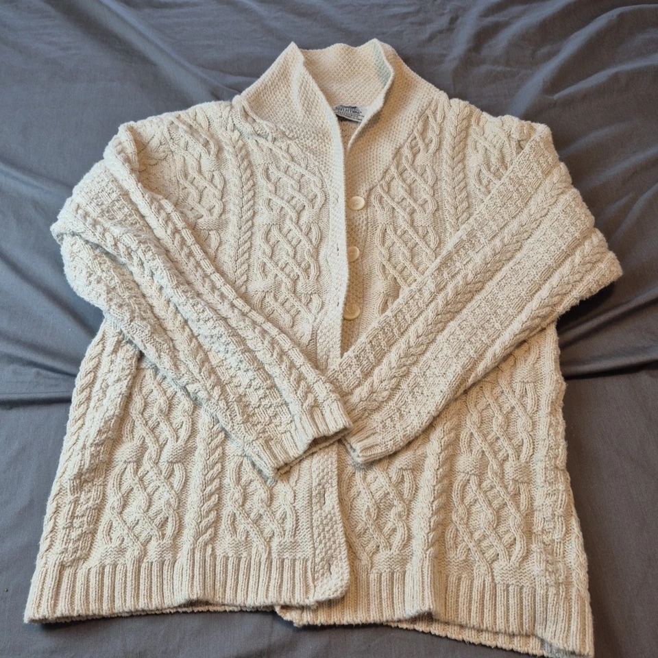 Vintage Northern Reflections Knit Sweater Women Plus S Button Up Cream Off White - Image 2 of 4