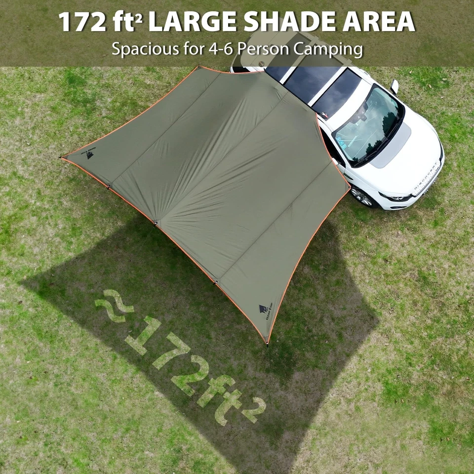 Large Car Side Camping Awning 19 x 11 ft SUV Canopy Tarp Waterproof Outdoor V... - Image 4 of 4