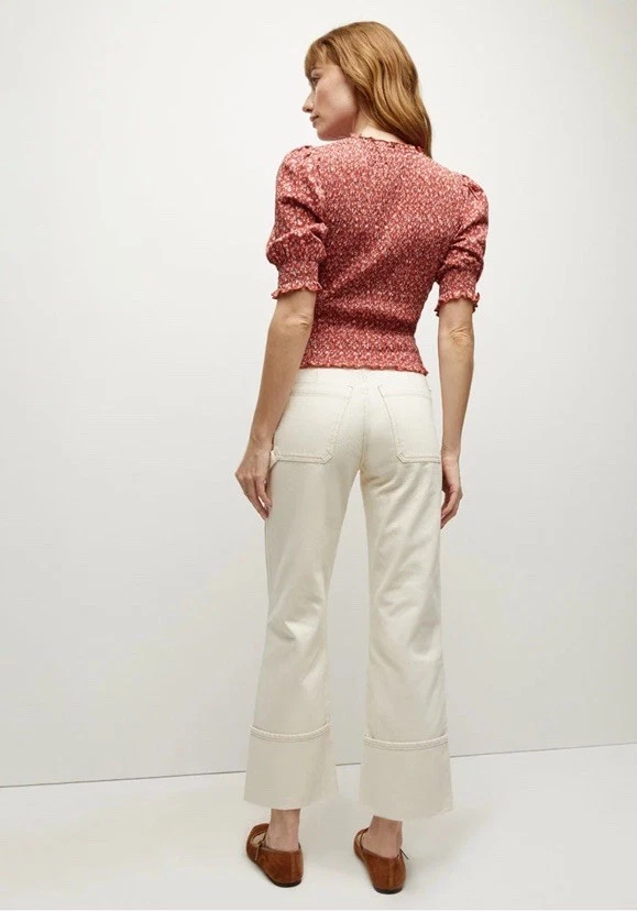 Blusa Verónica Barba Roja Floral Manga Abullonada Talla M Foto 2 de 4