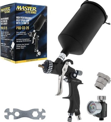 Master Elite High Performance PRO-33 Series HVLP Spray Gun 2.0mm, Multicolor 