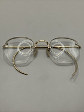 Antique B L Rimway Ful-Vue 1/10 12K Gold Filled Rimless Eyeglasses Frames