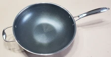 Hexclad Hybrid Cookware Stainless Steel Pan Nonstick 12" Wok - NO LID