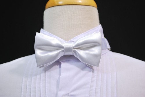 Satin Double Layers Bow Tie for Baby Toddler Boys Wedding Formal Tuxedo Suit - Picture 4 of 25
