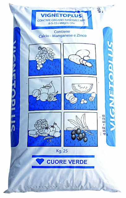 VIALCA VIGNETOPLUS KG.25 CONCIME SPECIFICO X VIGNA-VIGNETO-OLIVO-PATATA-PIANTE DA FRUTT