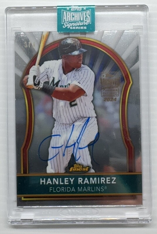 2024 Topps Archives Signature Series Hanley Ramirez 2011 Topps Finest Auto #1/1