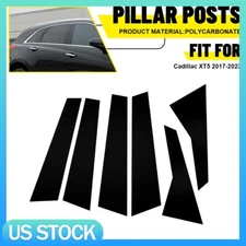 6X Black Pillar Posts Door Trim Cover Car Accessories For 2017-2023 Cadillac XT5