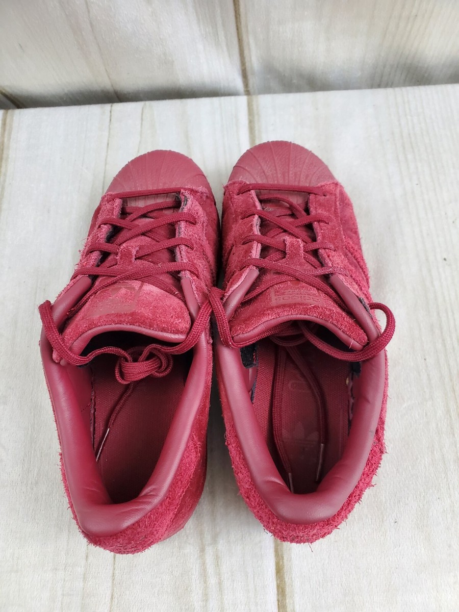 ADIDAS SUPERSTAR ORIGINALS SHELL TOE YOUTH 3 SUEDE SNEAKER SHOES BURGUNDY |  eBay