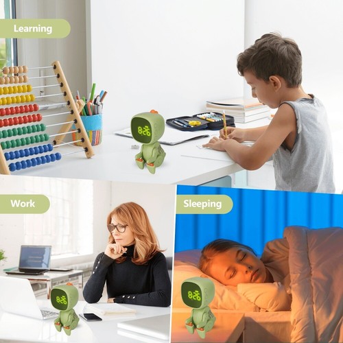 Digital Kinderwecker,Wake-Up Wecker für Mädchen Jungen Kinder Nachtlichter Uhr - Bild 12 von 17