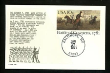 US FDC #UX87 LGS Label 1981 Baltimore MD 21233 Battle Cowpens Card Unofficial 