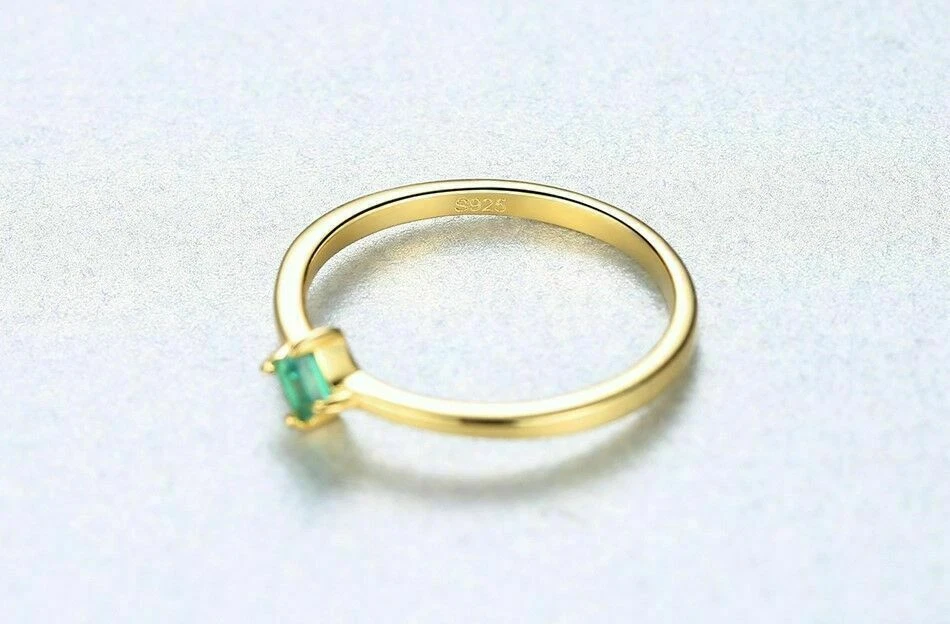 BENIAMINO Solitär Ring 925er Sterling Silber Grüne Smaragd VVS GG Verlobung OVP - Bild 4 von 4