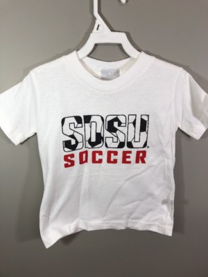 NWT San Diego SDSU Soccer  Kids T Shirt size 4t short sleeve White Black Red