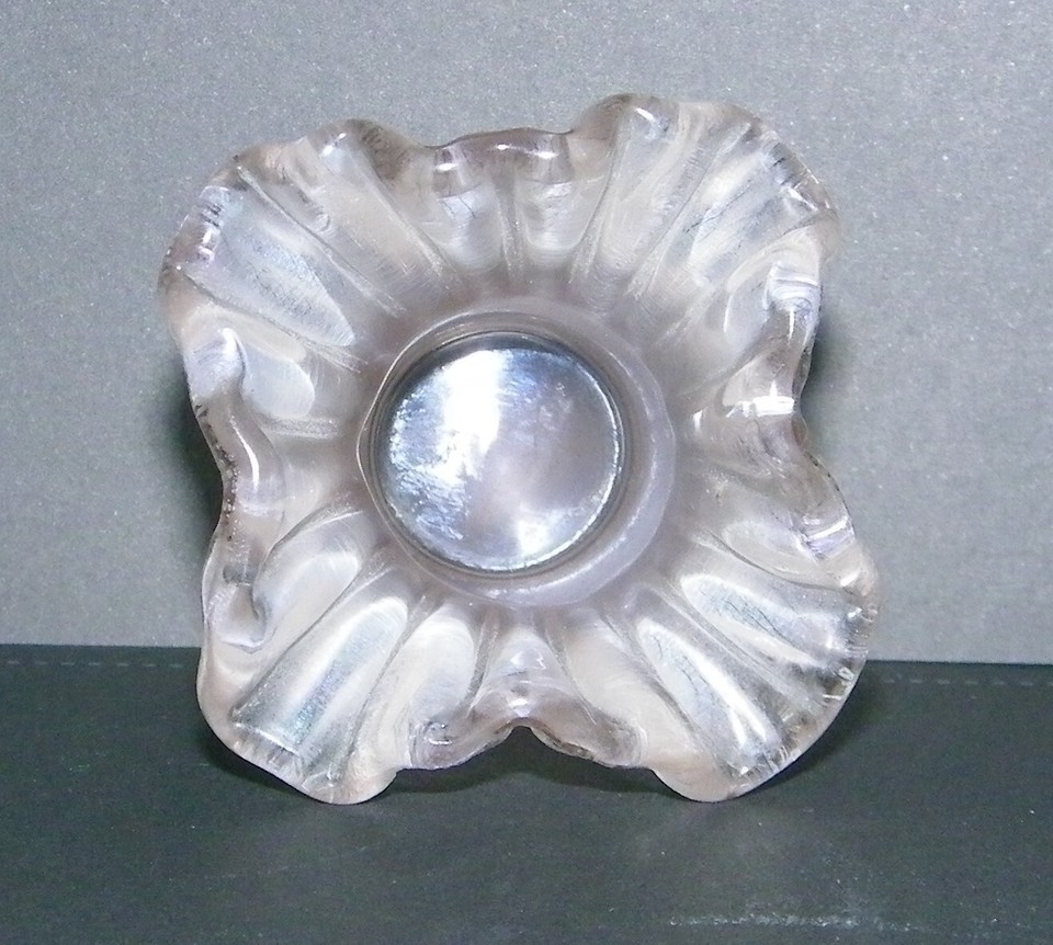 Fenton 37 for Levay Mini Miniature Square Basket Vase Pink Velva Rose