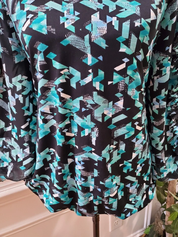 Blusa Pullover Top Para Mujer Alfani Negra Poliéster Cuello Redondo Manga Larga Talla L Foto 4 de 4