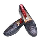 Bruno Magli Caiman Crocodile Black Brown Leather Penny Loafer Dress Shoe SZ 8M — photo 5