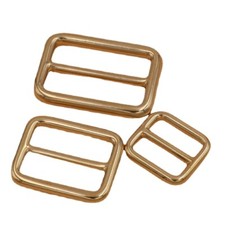 5X DIY Solid Brass Slide Buckles Flat Metal Adjuster Replacement Strap Keeper