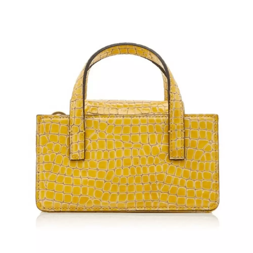 MARGE SHERWOOD NEW Mini Square Croc-Embossed Leather Top Handle Bag $405