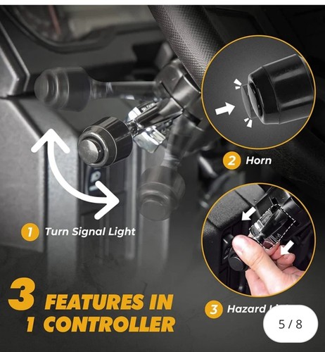 UTV ATV LED Turn Signal Light Kit w/Horn Toggle Switch for Polaris Can Am Honda - Picture 4 of 7