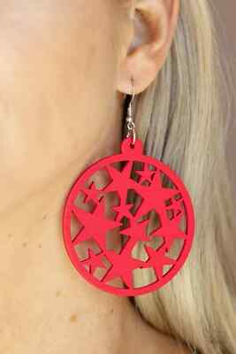 Paparazzi COSMIC PARADISE red STAR earrings