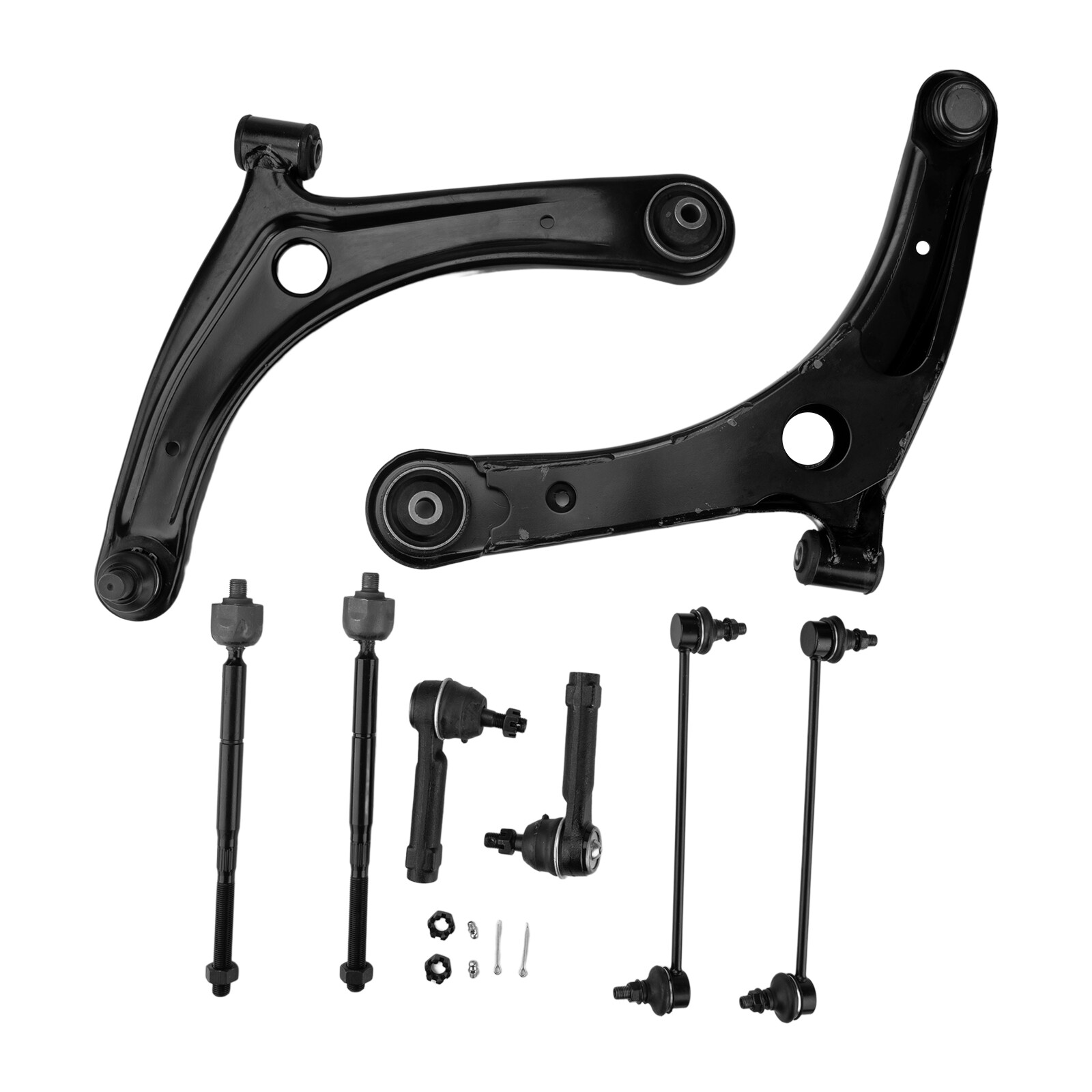 2014 Jeep Patriot Compass Front Lower Control Arms & Tie Rods Kit 8x Set  