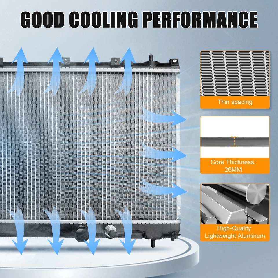 Radiador de aluminio para Dodge SX 2.0 Plymouth 2000-04 neón Chrysler 2.0L L4 CU2362 Foto 3 de 4