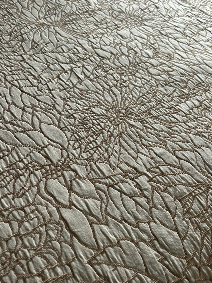 Soft Surroundings Coverlet & Euro Shams  Embroidered Large Floral Textured KING - Image 3 of 4