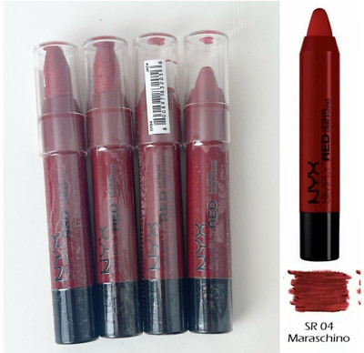 X4 Lots NYX Professional Makeup Simply Red, SR04, Maraschino, SEALED But Damaged