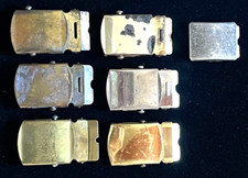 7 Vintage 1940's-70's US Military Brass  Steel Belt Buckle for Web Belts