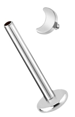 Micro Labret In Titanio Grado 23 Con Sfera A Vite Interna - Per Piercing Labbra E Cartilagine