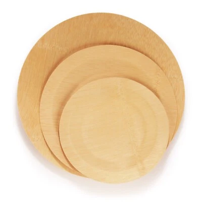 BAMBOOMN Round Disposable Bamboo Veneer Plates