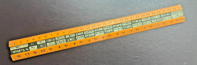 Vintage Orange Plastic ruler with Lenticular Metric standard Equivalent chart